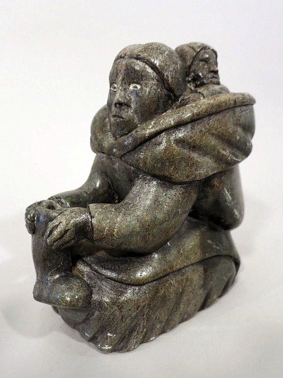 Elisapee, Mother and child with kamik
Stone, 7 1/2 x 4 x 6 in. (19.1 x 10.2 x 15.2 cm)
00691-1