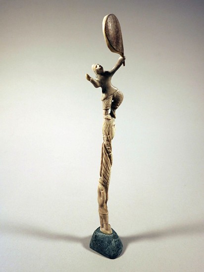 Leo Napayuk, Drum dancer and figures, 2009
antler, Stone, 10 1/4 x 1 3/4 x 1 in. (26 x 4.5 x 2.5 cm)
00125-1