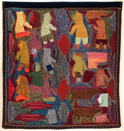 Annie Taipanak, Visiting the past
Duffle cloth, embroidery, 29 3/4 x 32 1/2 in. (75.6 x 82.5 cm)
01004-1