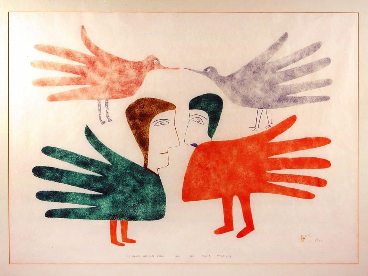 Jessie Oonark, My hands are like birds, 19/50, 1984
Stonecut/stencil, 24 x 34 in. (61 x 86.4 cm)
Printed by Kaneryuaq
01240-2