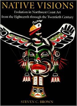 Steven C. Brown, Native Visions: Evolution in Northwest Coast Art from the Eighteenth through the Twenthieth Century
This richly informative book includes photographs of more than 160 objects from Seattle-area private collections and the Seattle Art Museum, grouped chronologically to illustrate evolutionary changes within the Northwest Coast art tradition. Not a static, rigid, or impersonal tradition, Northwest Coast art is stretched and remolded anew by individuals in each generation. This is a tradition of great antiquity which remain vital and alive today in the work of the best contemporary Northwest Coast Native Artists.
Many pieces by the 19th-century artists Charles Edenshaw, masks and totem pole models by Willie Seaweed, and unusual gold sculpture by Bill Reid are among the extraordinary artworks included in Native Visions.
09525-1