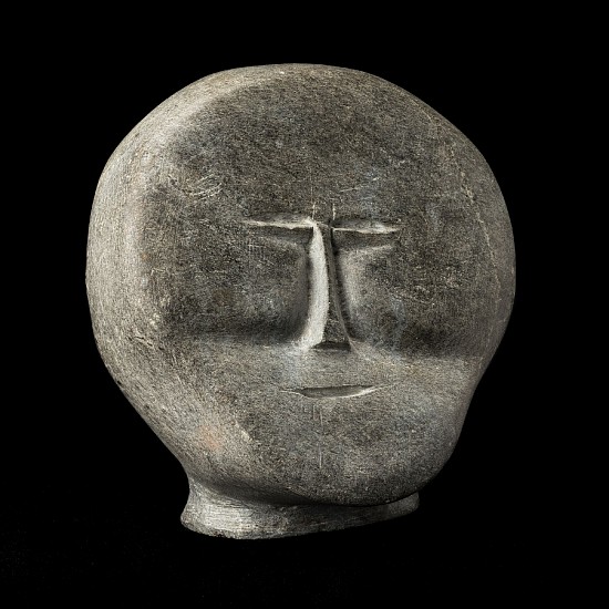 John Tiktak, Head
7 1/4 x 7 x 4 in.
NOT FOR SALE.
This is one of Tiktak's most elegant heads. It is a masterpiece, whether judged in the context of Tiktak's works, Inuit art, or contemporary art. Carved with hand tools, as evidenced by chisel marks.
03531-2